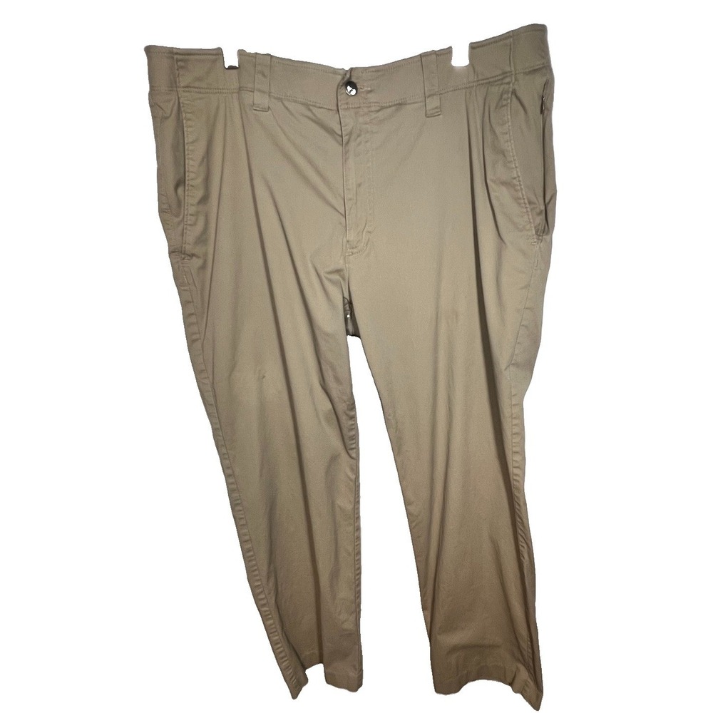 PGA Tour Mens Golf Pants 38 Khaki Tan Straight Leg 5-Pocket Stretch Trousers